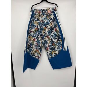 Adidas x Farm Rio Tropical Parrot Print Wide Leg Training Pants Blue KD4643 L